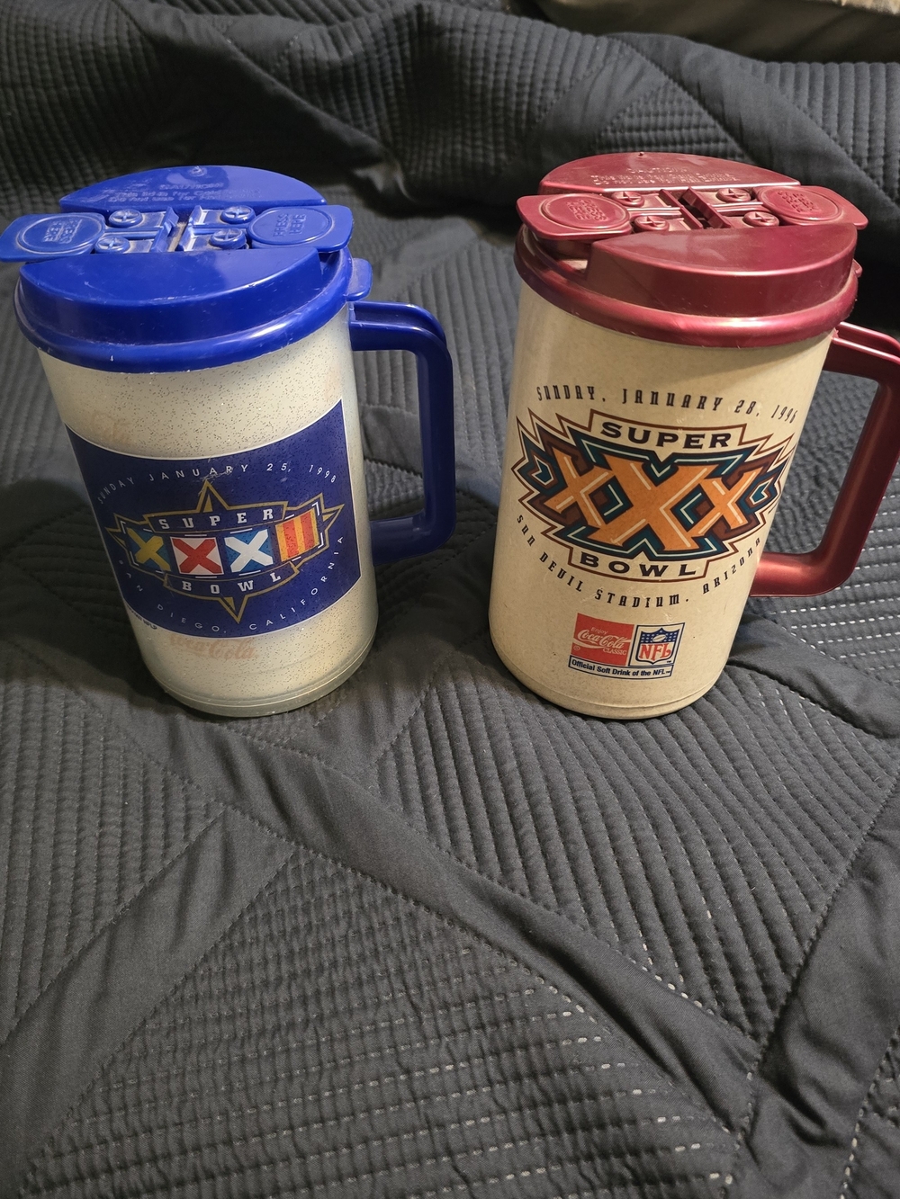 Coca Cola Super Bowl Collectable Travel Mugs